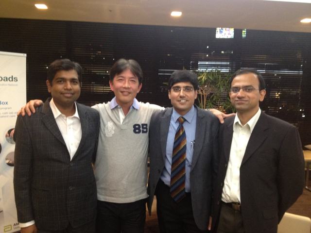 Dr Shantanu Deshpande with three colleagues at the Abbott Vascular Crossroads programme